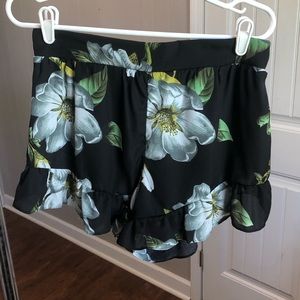 High waist magnolia floral shorts